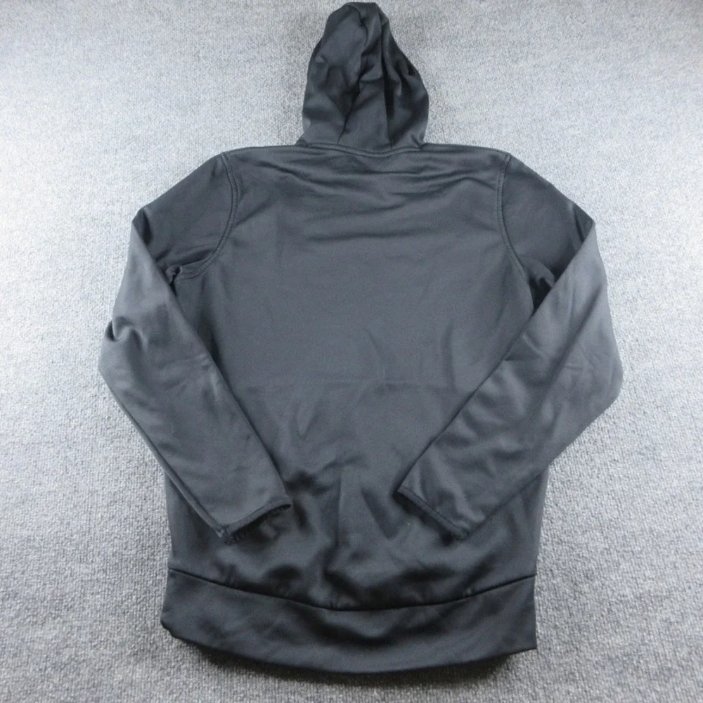 Under Armour Hoodie Mens S Black Pullover Fleece Big Logo Sweatshirt Pockets